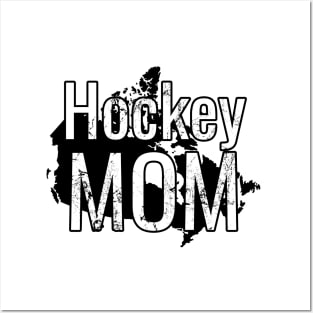 Hockey Mom with a Canada in Black and White Posters and Art